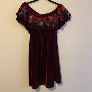 Umgee Embroidered Off the Shoulder Dress